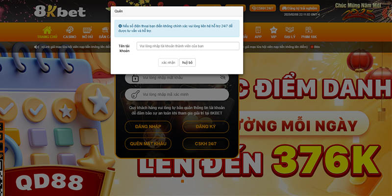 Trả lời câu hỏi thường gặp khi thành viên đăng nhập 8KBET